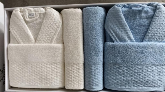 6 parça aile bornoz seti toptan stok